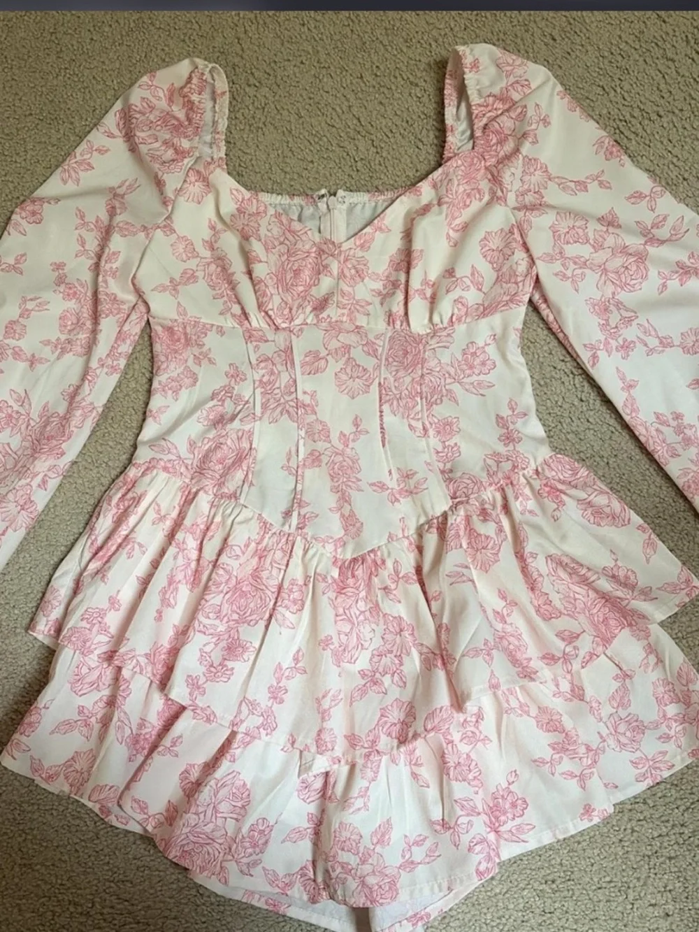 SHEIN Pink Floral Tiered Dress - Picture 2 of 4